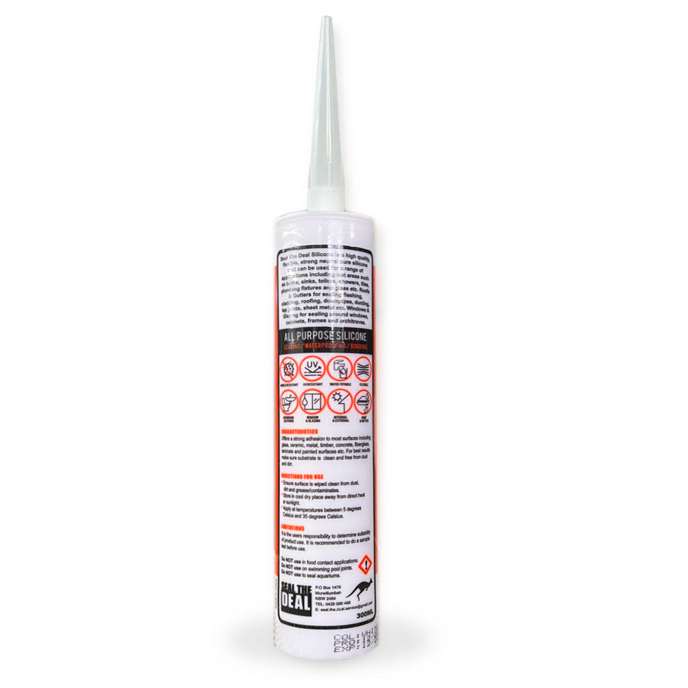 Silicone Sealant Neutral Cure For Kitchen, Bathroom, Roofs & Gutters - 300 ml